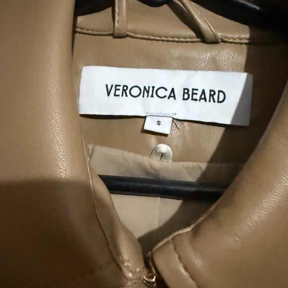 VERONICA BEARD Tan Conneley Faux Leather Trench Coat - Picture 3 of 12